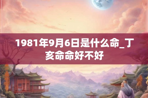 1981年9月6日是什么命_丁亥命命好不好