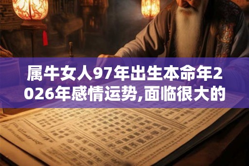 属牛女人97年出生本命年2026年感情运势,面临很大的冲突