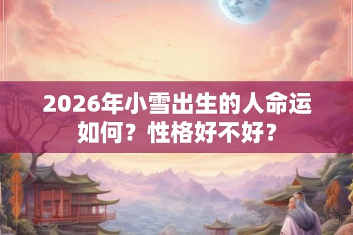 2026年小雪出生的人命运如何？性格好不好？