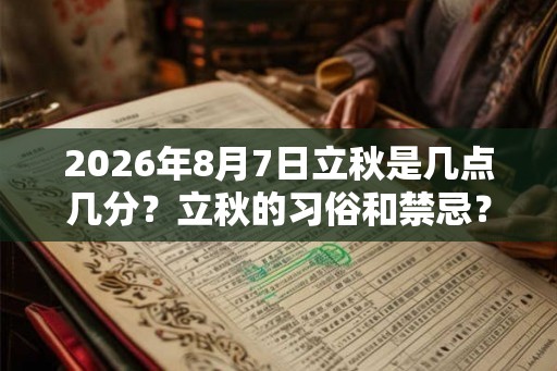 2026年8月7日立秋是几点几分？立秋的习俗和禁忌？