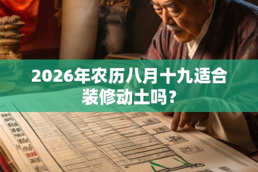 2026年农历八月十九适合装修动土吗? 2026年农历八月十九适合装修动土吗?