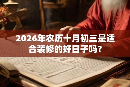 2026年农历十月初三是适合装修的好日子吗？