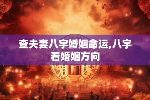 查夫妻八字婚姻命运,八字看婚姻方向