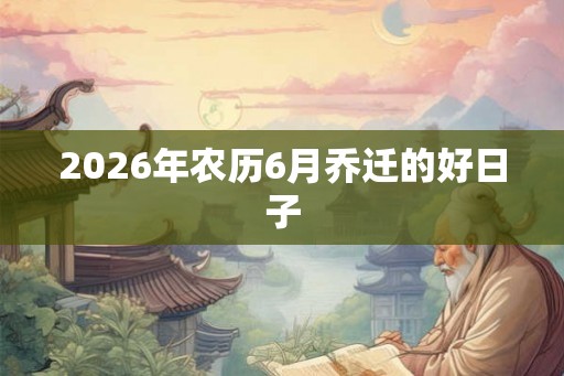2026年农历6月乔迁的好日子