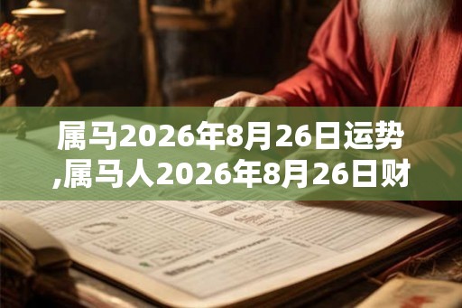 属马2026年8月26日运势,属马人2026年8月26日财运,生肖马2026年8月26日运势 属马2026年8月26日运势,属马人2026年8月26日财运,生肖马2026年8月26日运势