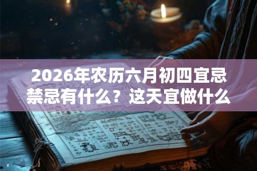 2026年农历六月初四宜忌禁忌有什么？这天宜做什么？