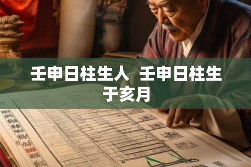 壬申日柱生人  壬申日柱生于亥月