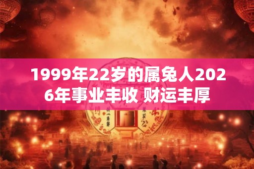 1999年22岁的属兔人2026年事业丰收 财运丰厚