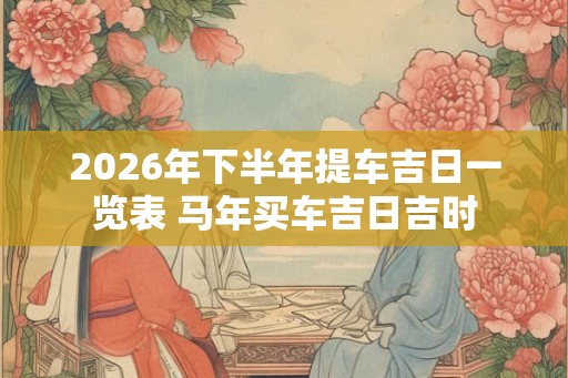 2026年下半年提车吉日一览表 马年买车吉日吉时