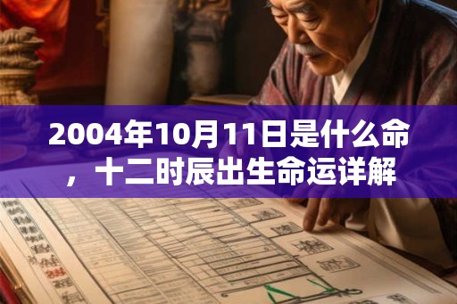 2004年10月11日是什么命，十二时辰出生命运详解