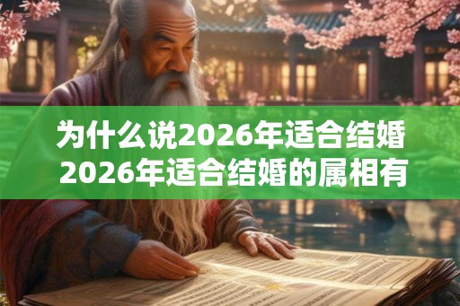 为什么说2026年适合结婚 2026年适合结婚的属相有谁