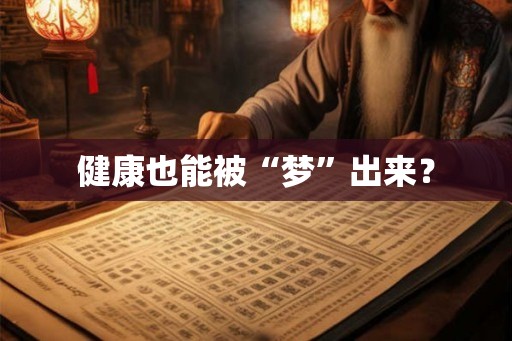 健康也能被“梦”出来？