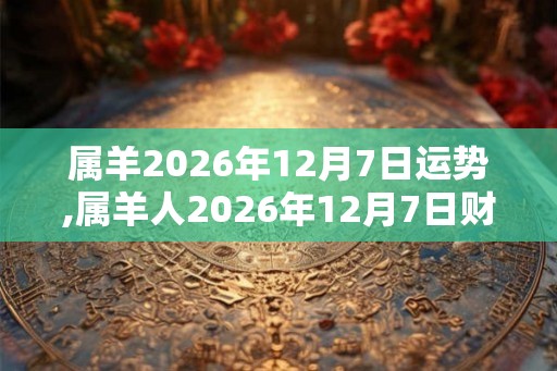 属羊2026年12月7日运势,属羊人2026年12月7日财运,生肖羊2026年12月7日运势 属羊2026年12月7日运势,属羊人2026年12月7日财运,生肖羊2026年12月7日运势