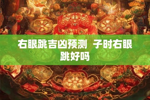 右眼跳吉凶预测 子时右眼跳好吗 右眼跳吉凶预测 子时右眼跳好吗