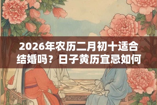 2026年农历二月初十适合结婚吗？日子黄历宜忌如何？
