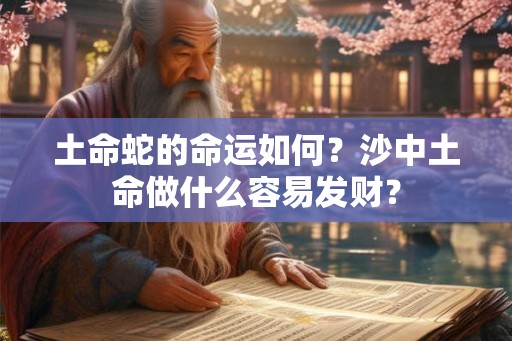 土命蛇的命运如何？沙中土命做什么容易发财？