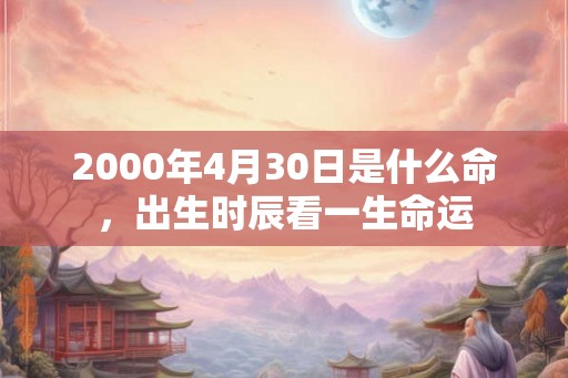 2000年4月30日是什么命，出生时辰看一生命运