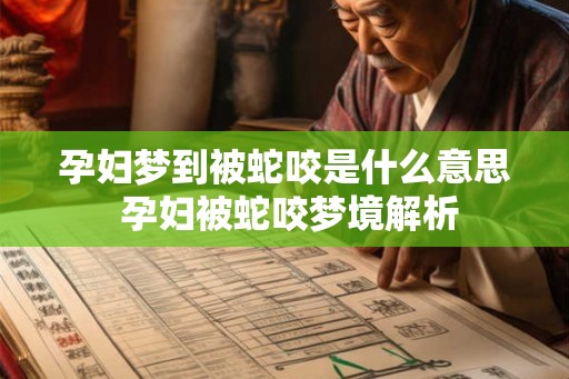 孕妇梦到被蛇咬是什么意思 孕妇被蛇咬梦境解析