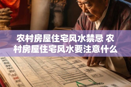 农村房屋住宅风水禁忌 农村房屋住宅风水要注意什么