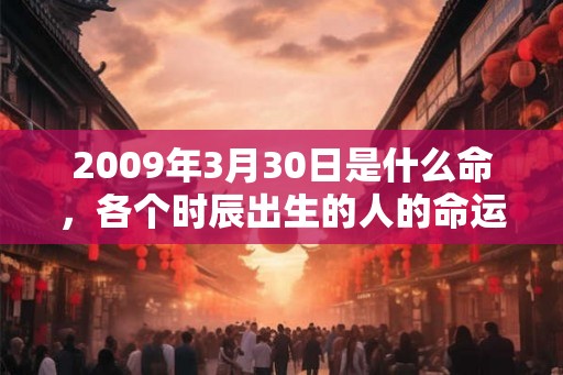 2009年3月30日是什么命，各个时辰出生的人的命运