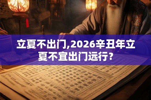 立夏不出门,2026辛丑年立夏不宜出门远行? 立夏不出门,2026辛丑年立夏不宜出门远行?