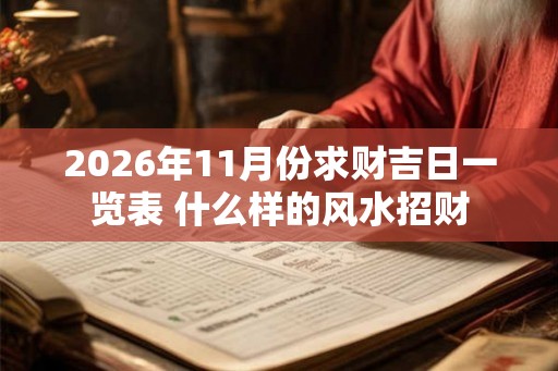 2026年11月份求财吉日一览表 什么样的风水招财