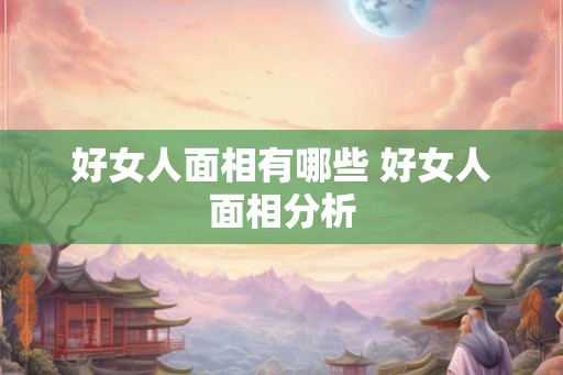 好女人面相有哪些 好女人面相分析