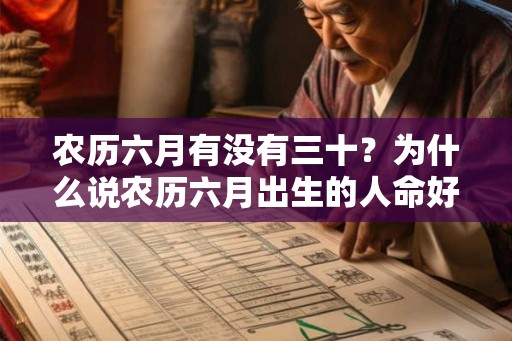 农历六月有没有三十？为什么说农历六月出生的人命好