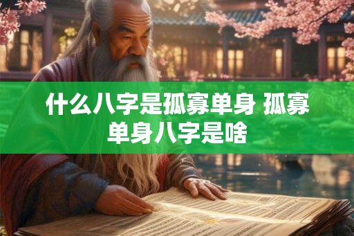 什么八字是孤寡单身 孤寡单身八字是啥