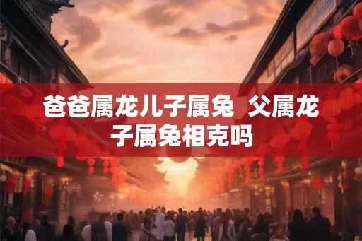 爸爸属龙儿子属兔  父属龙子属兔相克吗