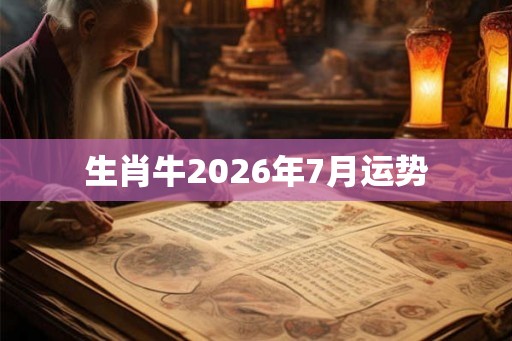 生肖牛2026年7月运势 生肖牛2026年7月运势