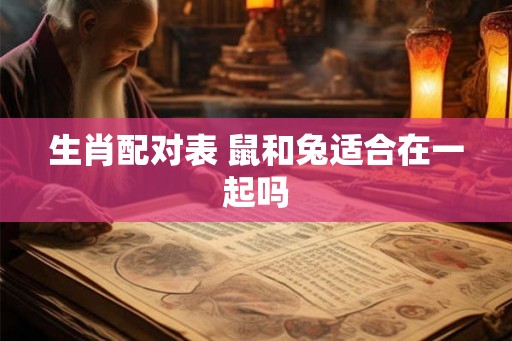 生肖配对表 鼠和兔适合在一起吗