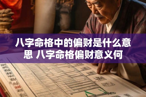 八字命格中的偏财是什么意思 八字命格偏财意义何