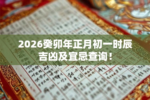 2026癸卯年正月初一时辰吉凶及宜忌查询！