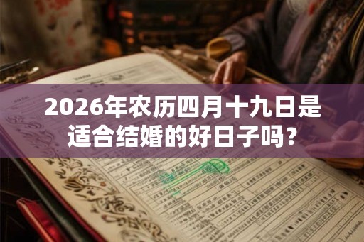 2026年农历四月十九日是适合结婚的好日子吗？