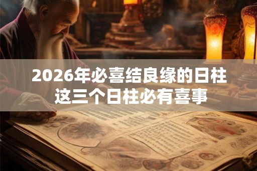2026年必喜结良缘的日柱 这三个日柱必有喜事