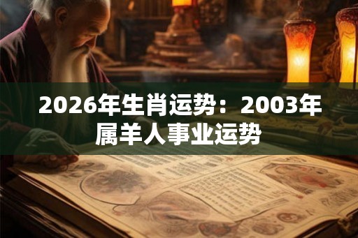 2026年生肖运势：2003年属羊人事业运势