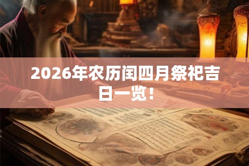 2026年农历闰四月祭祀吉日一览！