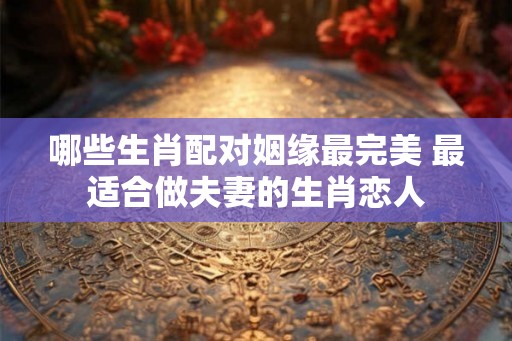 哪些生肖配对姻缘最完美 最适合做夫妻的生肖恋人