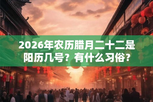 2026年农历腊月二十二是阳历几号?有什么习俗? 2026年农历腊月二十二是阳历几号?有什么习俗?