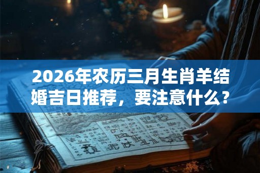 2026年农历三月生肖羊结婚吉日推荐，要注意什么？