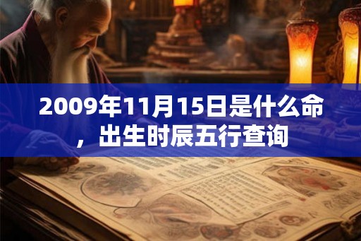 2009年11月15日是什么命，出生时辰五行查询