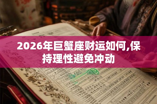 2026年巨蟹座财运如何,保持理性避免冲动 2026年巨蟹座财运如何,保持理性避免冲动