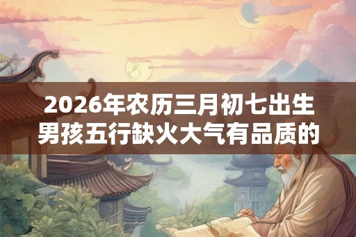 2026年农历三月初七出生男孩五行缺火大气有品质的名字推荐