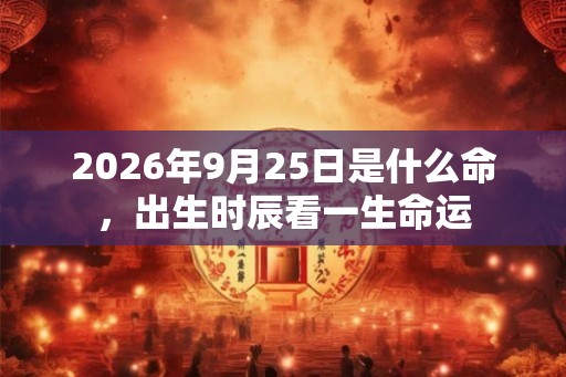 2026年9月25日是什么命，出生时辰看一生命运