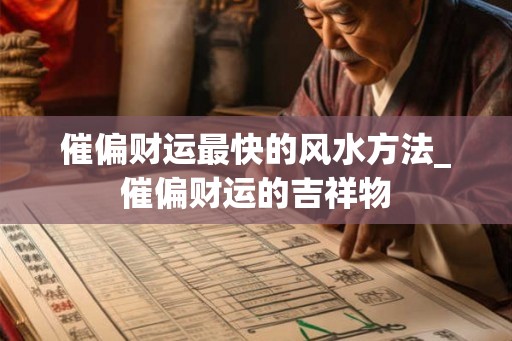 催偏财运最快的风水方法_催偏财运的吉祥物