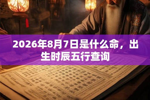 2026年8月7日是什么命，出生时辰五行查询