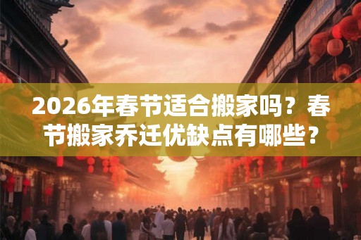 2026年春节适合搬家吗？春节搬家乔迁优缺点有哪些？