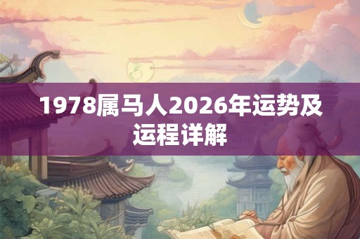 1978属马人2026年运势及运程详解