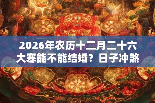 2026年农历十二月二十六大寒能不能结婚？日子冲煞什么生肖？